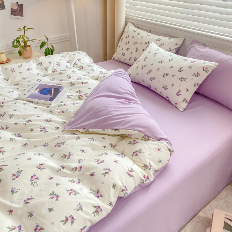 Romantic Purple Floral Bedding Set