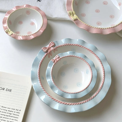 Pink & Blue Rococo Dinner Plates