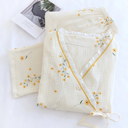 women's floral print cotton pjs 