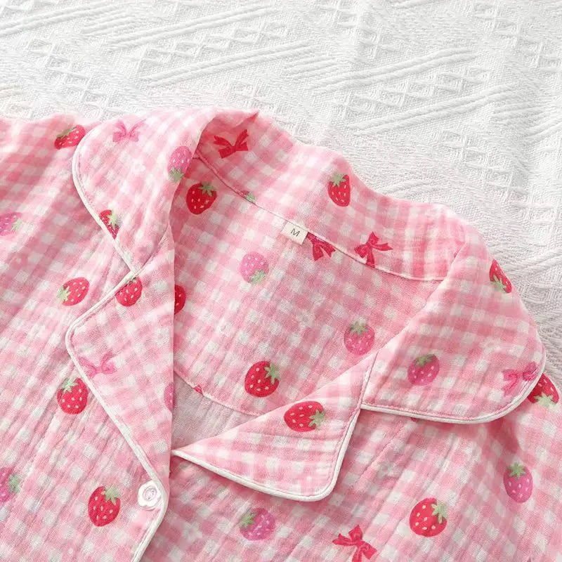 Strawberry Gingham Pyjama Set