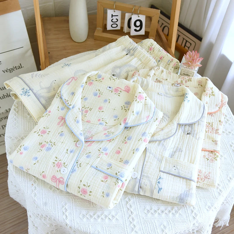 Blue & Pink Floral Pyjama Short Set