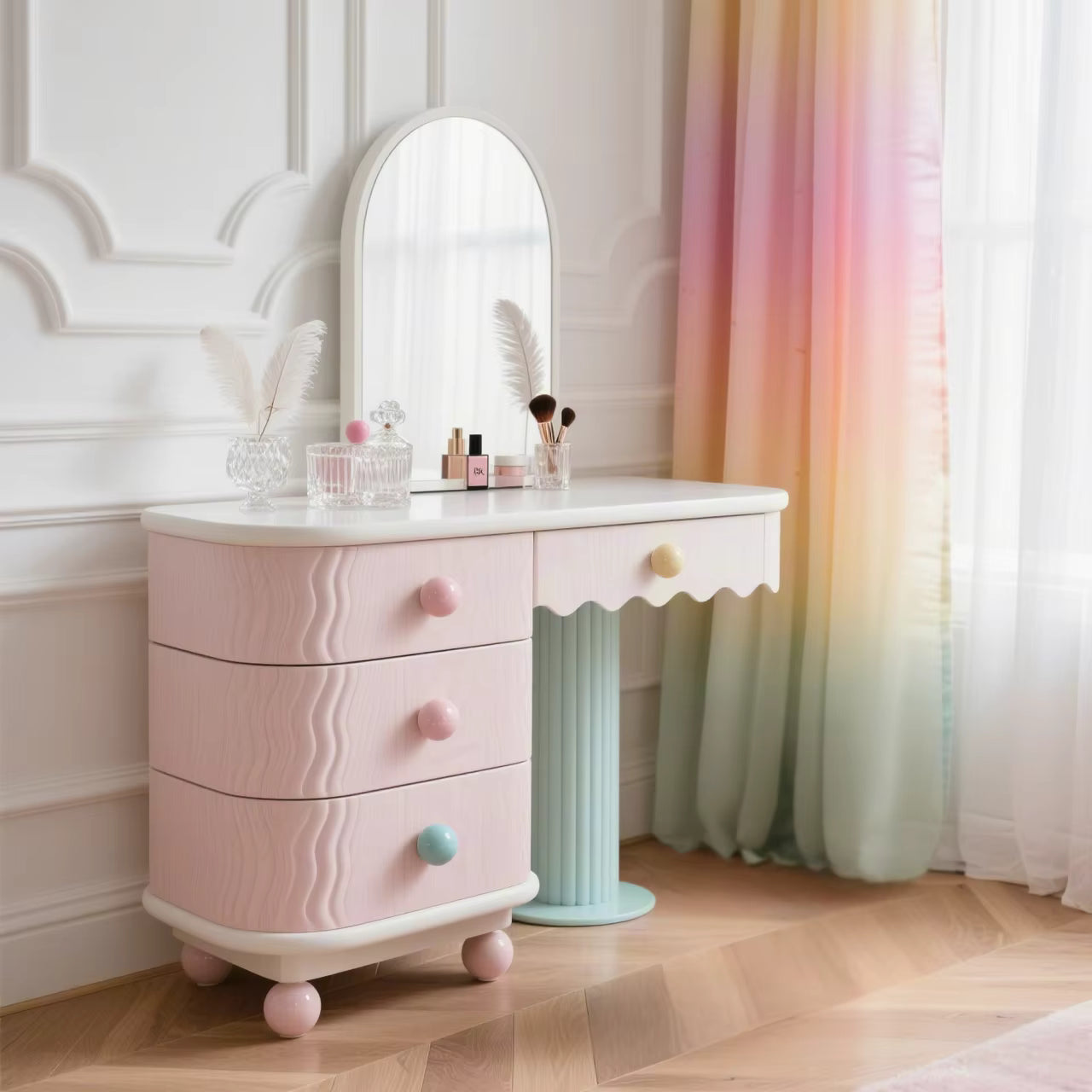 Pink Pastel Danish Dressing Table