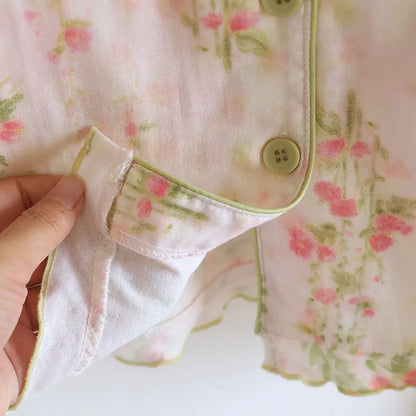 3 Piece Pink & Green Floral Pj Set