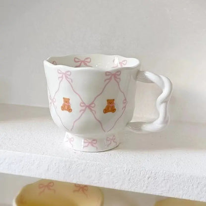 Teddy Bear Ceramic Bow Mug