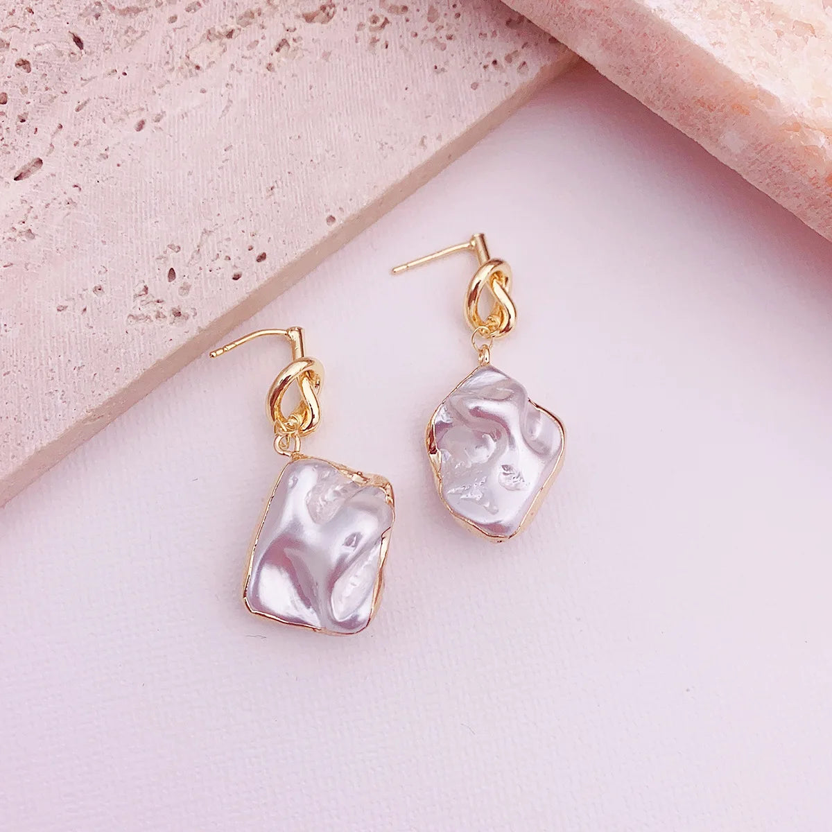 Baroque Pearlescent Drop Earrings