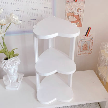 Shabby Chic Love Heart Shelf - Pink/White/Blue