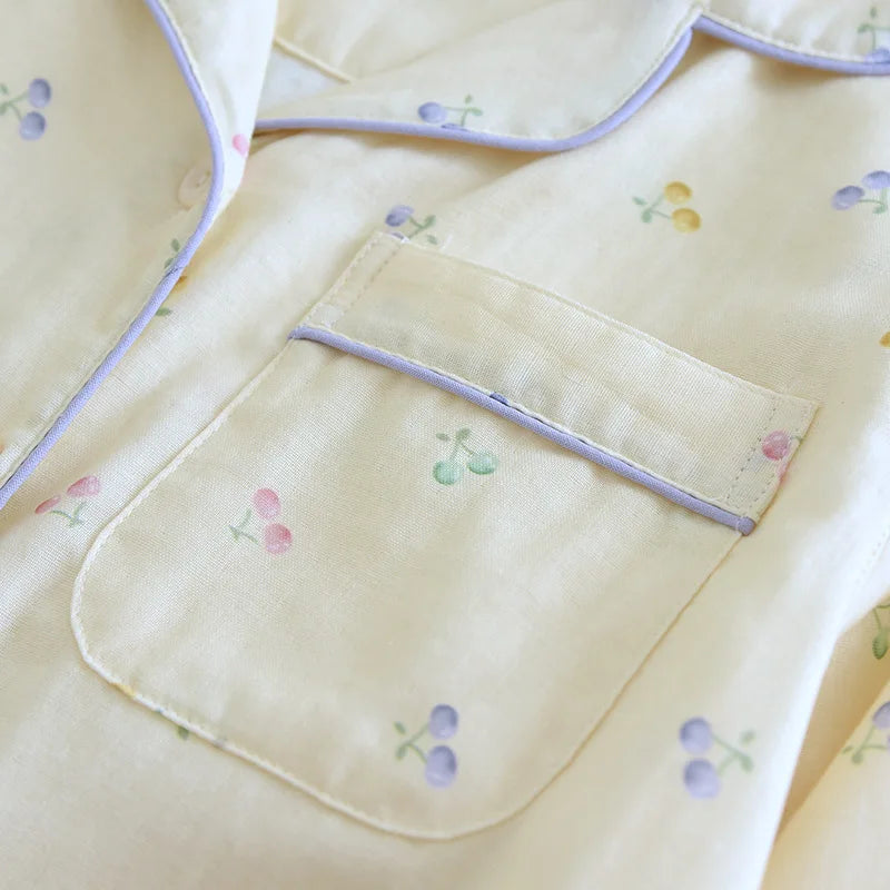 Buttercup Cherry Pjs With Blue Pipping 