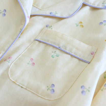 Buttercup Cherry Pjs With Blue Pipping 