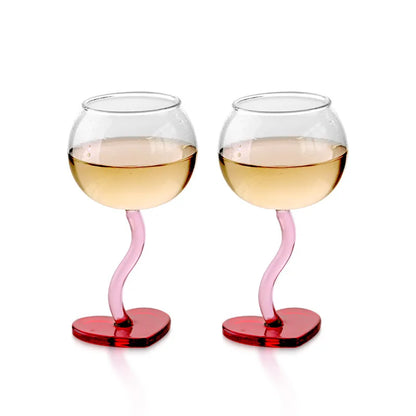 Love Heart Shape Wine Glass