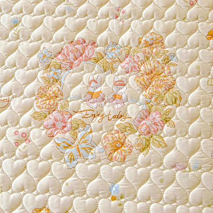 Floral Quilted Ruffle Bedding Set