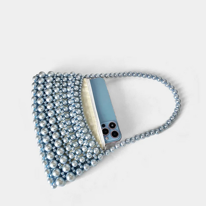 Pearlescent Beaded Shoulder Handbag