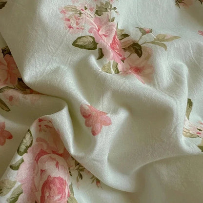 Floral Lace Trim Cotton Bedding Set Creative Femininity