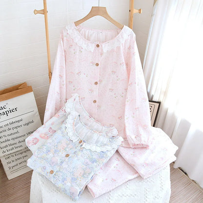 Coquette Lace Ruffle Pyjamas