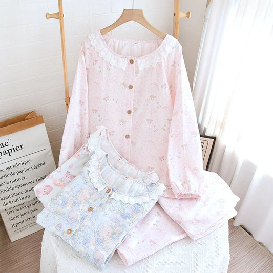 Coquette Lace Ruffle Pyjamas