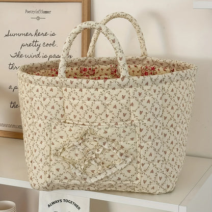 Quilted Floral Storage Baskets