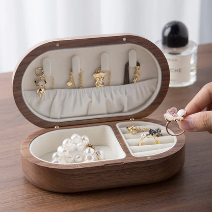 Oval Mini Wooden Jewellery Box
