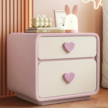 Pink Heart Bedside Table Creative Femininity