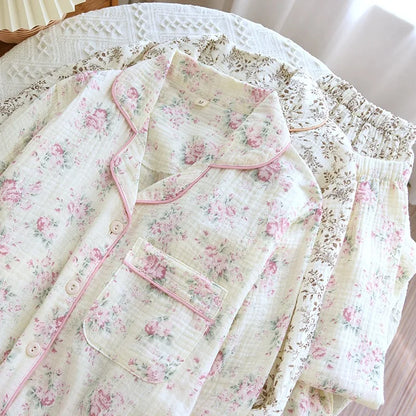 Floral Long Sleeve Cotton Pyjamas
