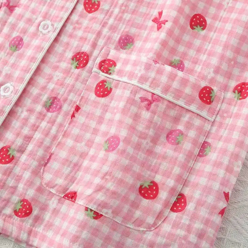 Strawberry Gingham Pyjama Set