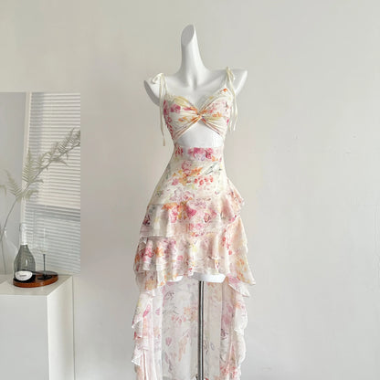 floral cami dress with spaghetti straps