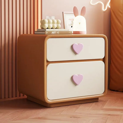 Pink Heart Bedside Table Creative Femininity