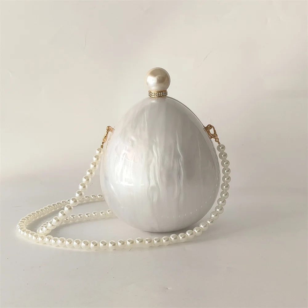 pearl egg shape evening bag 