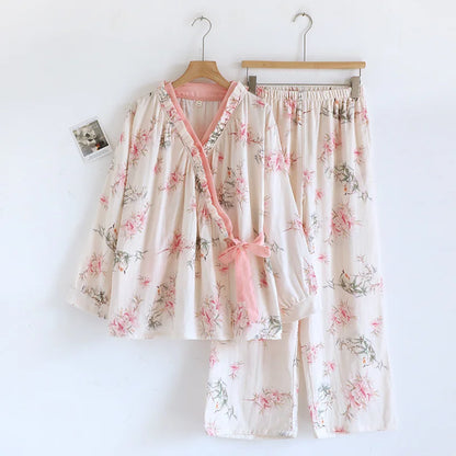 Blossom Kimono Style Wrap Pyjamas