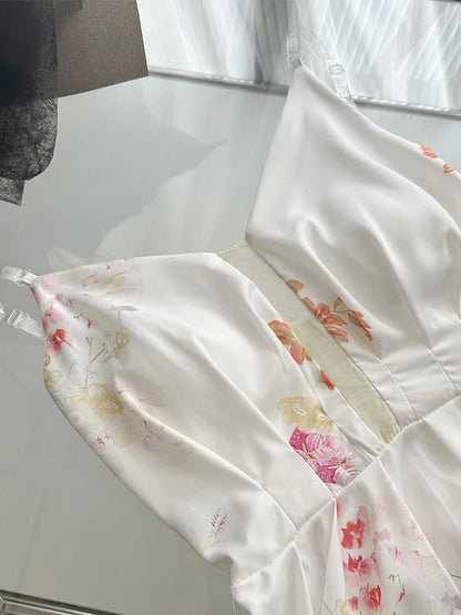 Floral Silk Asymmetrical Cami Top