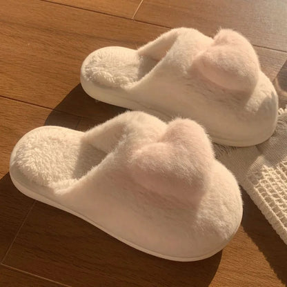 Pink Love Heart Slippers