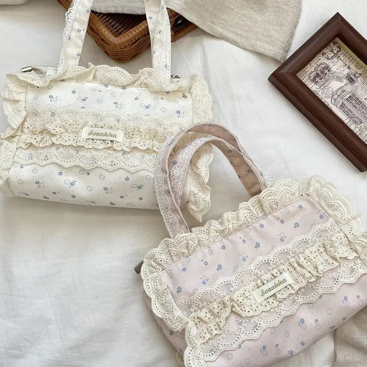 Vintage Lace Ruffle Mini Handbag Creative Femininity