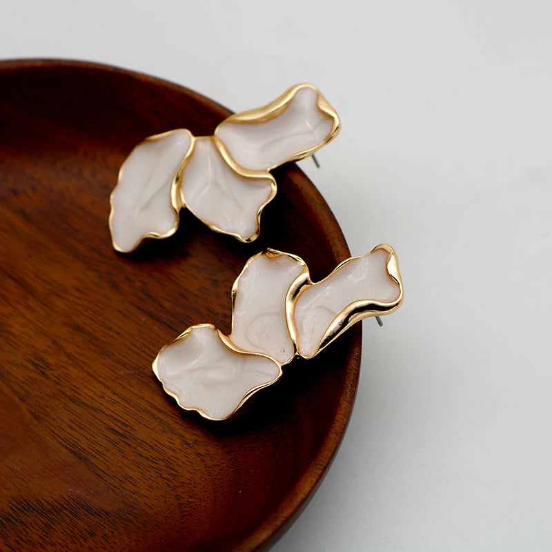 Irregular Shape Petal Earrings - All Colours