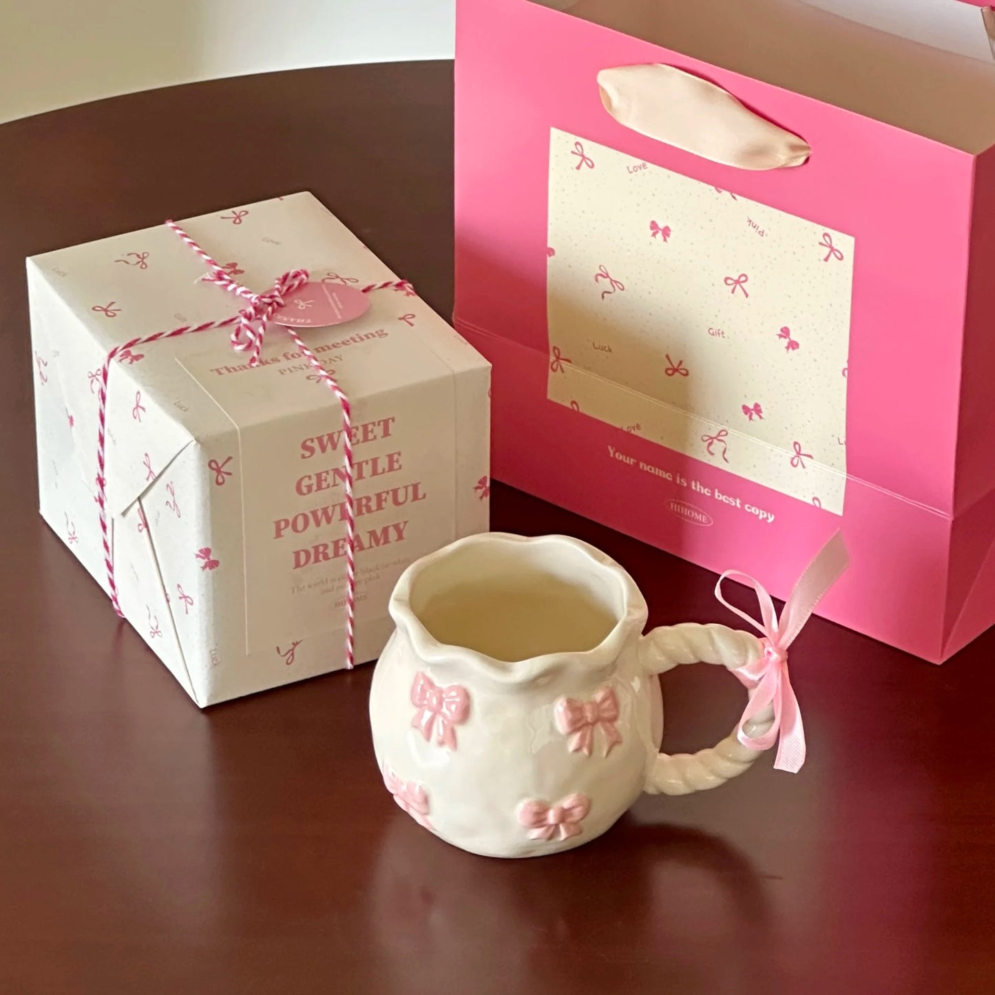 Coquette Mug With Pink Bows