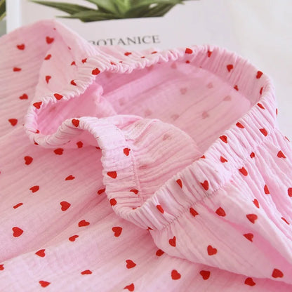 Pink & Red Love Heart 3 Piece Pyjama Set