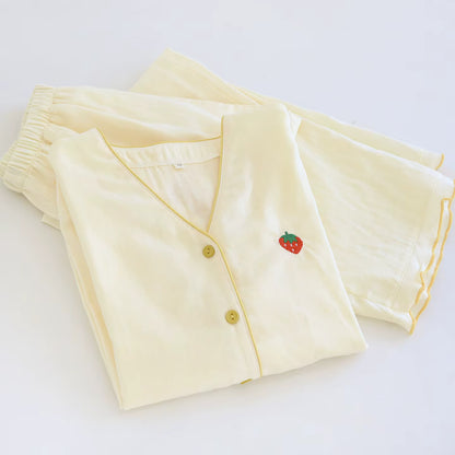 Strawberry Gingham Pyjama Set Creative Femininity