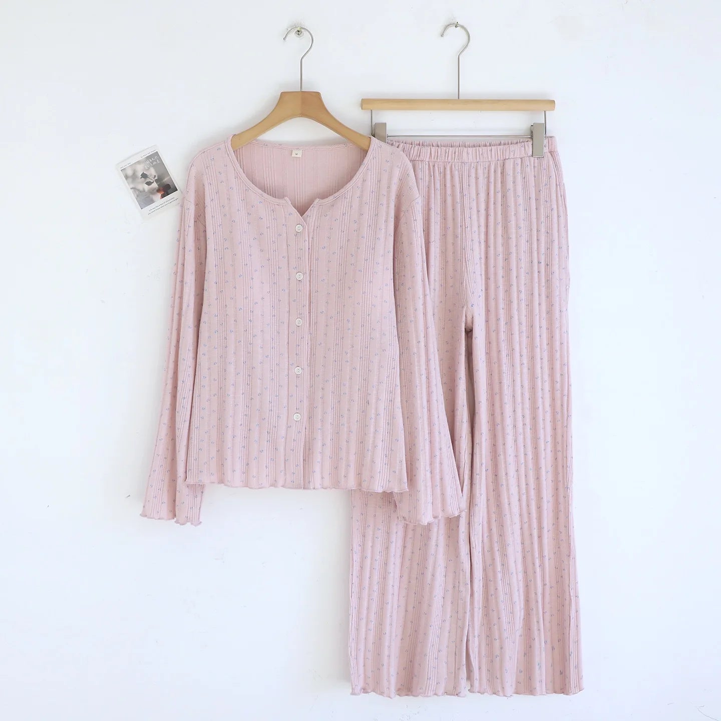 Women Pajamas with padded cups Spring summer Sleepwear Female 2 Piece Set Nightwear floral print Lady Pyjamas Loungewear Creative Femininity