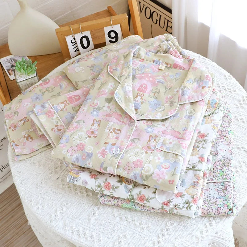 Cotton Floral & Bunny Pyjamas Set