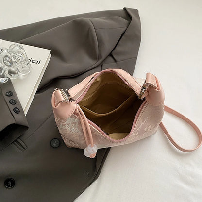 Oriental Embroidered Two Strap Handbag