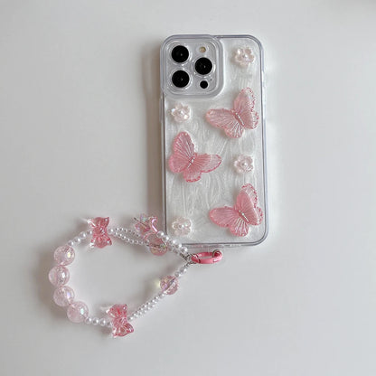pink 3d butterfly phone case