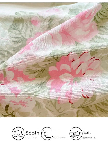 100% Cotton Rose & Ribbon Duvet Cover Set