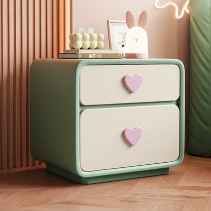 Pink Heart Bedside Table Creative Femininity