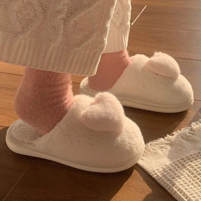Pink Love Heart Slippers