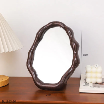 Irregular Wooden Vanity Mirror