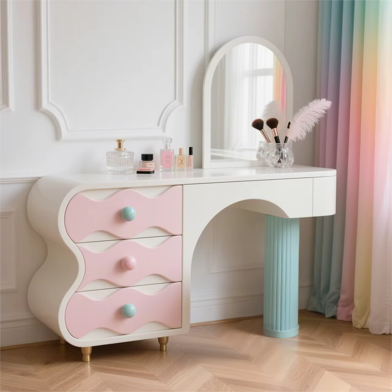 Pink Pastel Danish Dressing Table