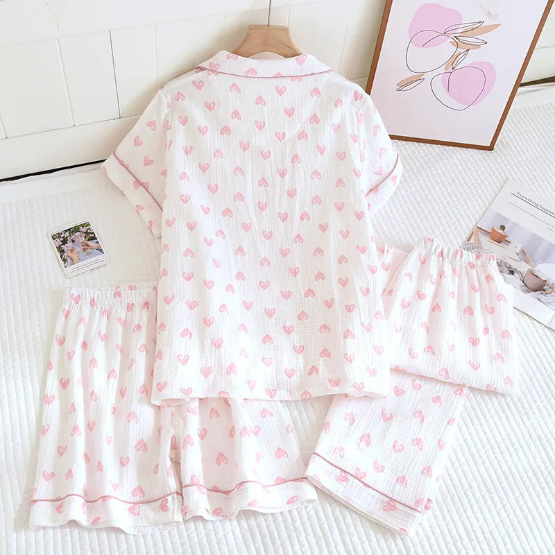 Pink Heart 3pc Pyjama Set