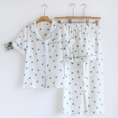 Confetti Heart Pjs With Pink Trim