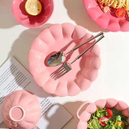 Vintage Pink Scalloped Bowls