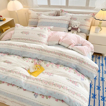 Pink & Blue Rococo Duvet Set