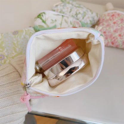 Mini Floral Quilted Cosmetic Bag