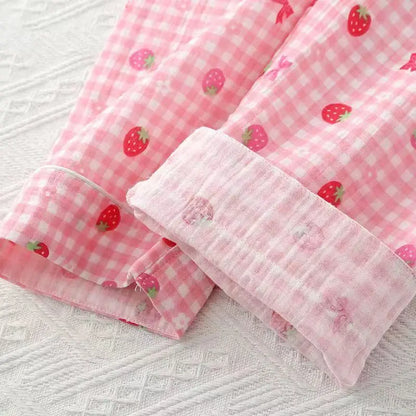 Pink Strawberry Gingham Pyjama Set