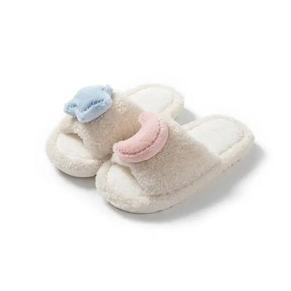 Pink & Blue Starry Night Plush Slippers